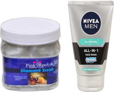 

Pink Root DIAMOND SCRUB 500G WITH OIL CONTROL FACEWASH(Set of 2)