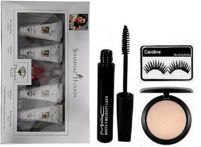 

caroline Eyelashes, Haute & Naughty Mascara, Studio fix Compact, Shahnaz Husain Diamond Plus Facial Kit(Set of 4)
