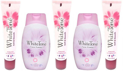 

White Tone Face Powder 70g X 2 & Soft and Smooth Face Cream 25g X 3(Set of 5)