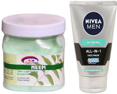 

Pink Root NEEM CREAM 500G WITH OIL CONTROL FACEWASH(Set of 2)
