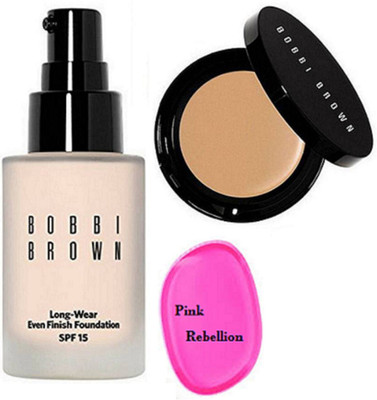 

Pink Rebellion silicon puff & Bobbi Brown Long Wear foundation with corrector concealer(Set of 3)