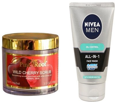 

Pink Root WILDCHERRY SCRUB 100G WITH OIL CONTROL FACEWASH(Set of 2)