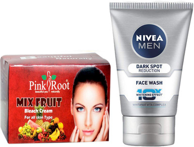 

Pink Root MIX FRUIT BLEACH 250G WITH NIVEA DARK SPOT FACEWASH(Set of 2)