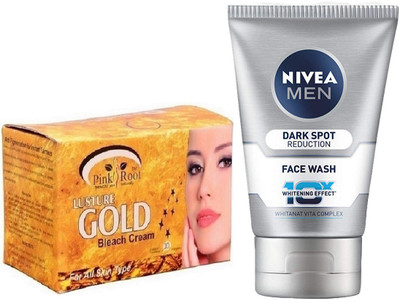

Pink Root GOLD BLEACH 250G WITH NIVEA DARK SPOT FACEWASH(Set of 2)