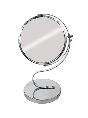 

BOXO Double Sided Round Shaped Makeup Mirror For Women And Girls, Silver