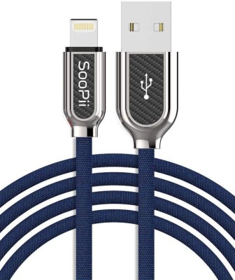 Soopii Lightning Cable 1 m Lightning Cloth Braided Fast Charging USB Data Charge and sync Cable - 1 Meter - Blue(Compatible with Mobile, Tablet, Blue)