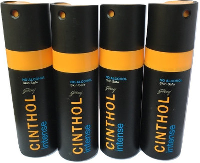 

Cinthol INTENSE PACK OF 4 Body Spray - For Men(600 ml, Pack of 4)