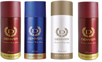 

Denver honour & imperial & pride combo set of 4 Deodorant Spray - For Men(660 ml, Pack of 4)