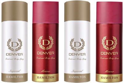 

Denver imperial & honour combo set of 4 Deodorant Spray - For Men(660 ml, Pack of 4)