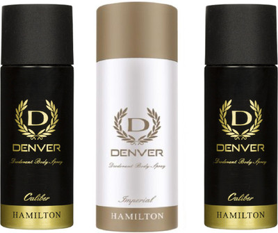 

Denver CALIBER & IMPERIAL COMBO SET OF 3 Deodorant Spray - For Men(495 ml, Pack of 3)