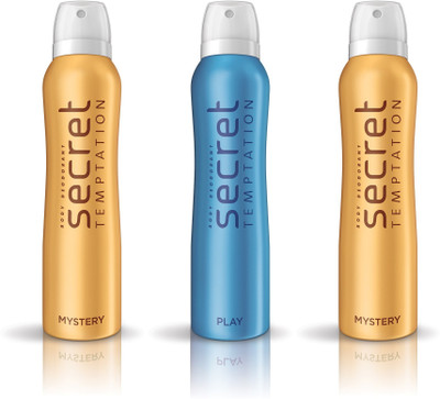 

Secret Temptation Mystery 2pcs. & Play 1pc. Pack of 3. Deodorant Spray - For Women(450 ml, Pack of 3)