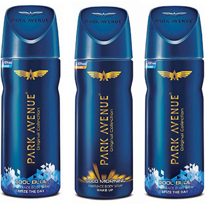 

Park Avenue cool blue & good morning combo set of 3 Deodorant Spray - For Men(450 ml, Pack of 3)