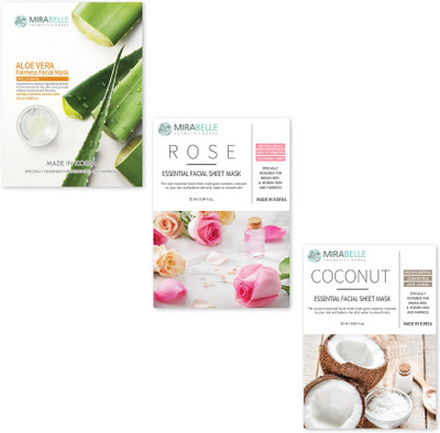 

MIRABELLE KOREA SENSITIVE SKIN FACE SHEET MASK COMBO PACK OF 3(25 ml)