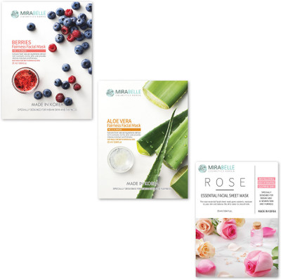 

MIRABELLE KOREA NORMAL SKIN FACE SHEET MASK COMBO PACK OF 3(25 ml)