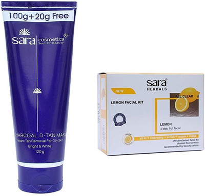 

SARA Lemon Facial Kit With Charcoal D-Tan Mask(0 g)