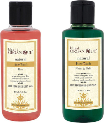 

KHADI ORGANIQUE ROSE NEEM TULSI FACE WASH 420 ML COMBO PACK PACK OF 2 Face Wash(420 ml)