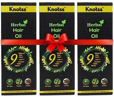 

knotss A Complete Ayurvedic Herbal Hair Oil for Men and Women, Controls Hair Fall And Revive Hair Growth (Pack Of 3) Hair Oil(100 ml)
