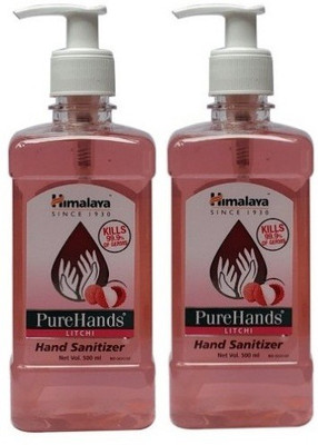

Himalaya Pure Hand Sanitizer Litchi fragrance Combo of 2 pack 500 ml each Total 1000 ml(1000 ml, Pump Dispenser, Pack of 2)