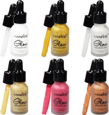 

Mars Glow Highlighter Liquid 58799 Pack of 6 Highlighter(Multicolor)