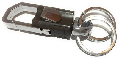 Aura Imported Button Operated Double Rings Metal Key Chain