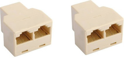 

CAPSLOCK RJ45 CAT 5 CAT 6 8P8C Female to 2 x Female Plug Network LAN Cable T Adapter Line Connector Joiner Y Splitter (Beige) -2 Pcs Lan Adapter(100 Mbps)