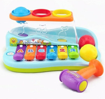 

Smartcraft Piano Pounding Bench for Kids with Balls and Hammer(Multicolor)