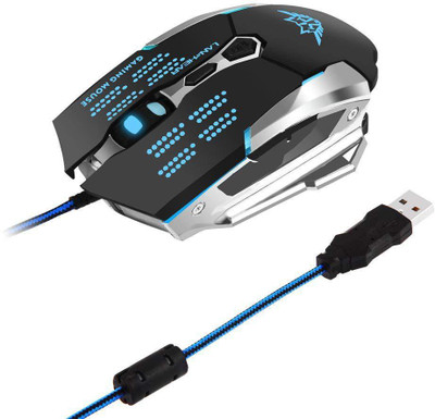 

OWO Ergonomic Optical Wired USB Programmable Laser Gaming Computer, Mouse, 3200dpi Adjustable, 7d Color Changing Breathing LED Lights Wired Laser Gaming Mouse(USB 3.0, Black)
