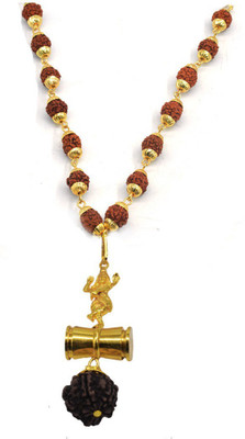 Sullery Loard Shiv Shankar With 10 mm Panchmukhi Rudraksha Mala Gold-plated Wood, Brass