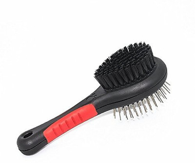 

Smartcraft Double Sided Dog Brush Grooming Shedding Brush Comb for Pets Small Pin Brush for Dogs and Cats Plastic Handle with Two Rubber Sides (Small) Slicker Brushes for Dog, Cat, Horse