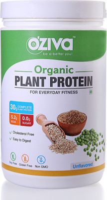 

OZiva OZiva Organic Plant Protein- Unflavored (Cholesterol Free, Soy Free, Sugar Free) Plant-Based Protein(1 kg, Unflavoured)