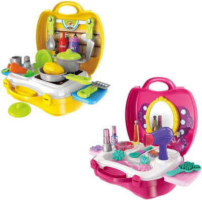 

Variety Gift Centre Kitchen Bring's cooking kitchen set 26 PCS and Beauty set 21 PCS for Girls Play set
