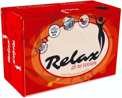 

Relax Ultra Thin Sanitary Pads with Large Wings Sanitary Pad(Pack of 6)