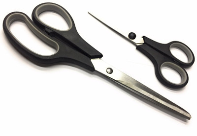 

Aura Supergrip & Stainless Steel Scissors Set Scissors(Set of 2, Black, Grey)
