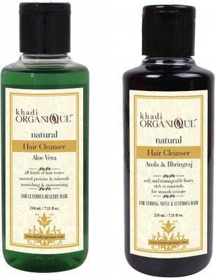 

KHADI ORGANIQUE amla bhringraj and aloevera cleanser(shampoo) combo pack of 2 420 ml(420 ml)