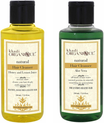 

KHADI ORGANIQUE alovera honey and lemon juice cleanser(shampoo) combo 420 ml(420 ml)