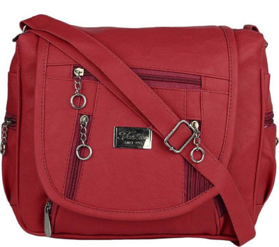 

AL Amazing Women Casual Maroon PU Sling Bag