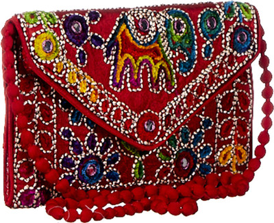 

GiftingTree Women Casual Red Fabric Sling Bag