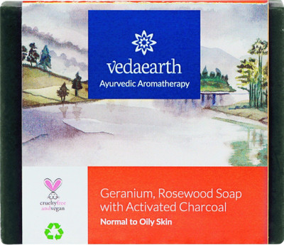 

Vedaearth Geranium Rosewood Soap with activated Charcoal(100 g)