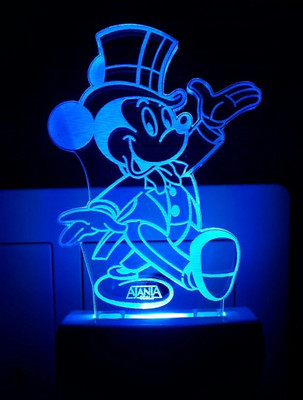 AJANTA Micky Mouse (Code - 2059) 3d Night Lamp(4 cm, Multicolor)