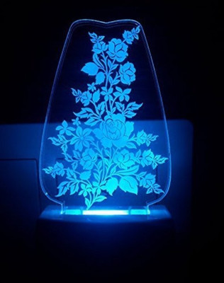 AJANTA Flower Poat (Code -2012) 3d Night Lamp(4 cm, Multicolor)