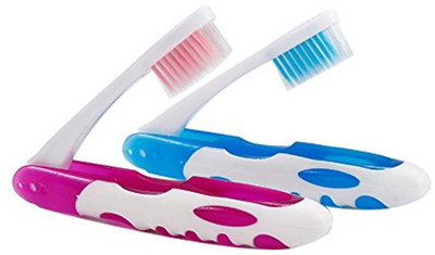 

LALA LIFE Folding Toothbrush Travel Toothbrush with Super thin Super Soft Bristle Hard Toothbrush(Pack of 2)