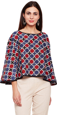 Be Indi Casual Kimono Sleeve Geometric Print Women
