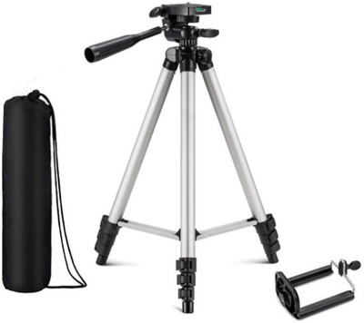 

BUY SURETY Tripod-3110 Portable Adjustable Aluminum High Quality Lightweight Camera Stand With Three-Dimensional Head & Quick Release Plate For Video Cameras and mobile holder for mobile Tripod(Silver & Black, Supports Up to 1500)