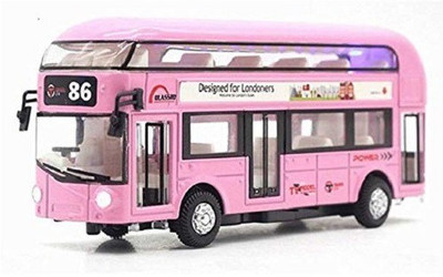 

Bluwings Metal Body Double Decker Luxury Bus toy for Kids(Minimum. Age 3yrs)(Pink)