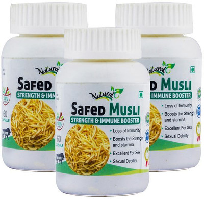 

natural safed musli pack of 3(500 mg)