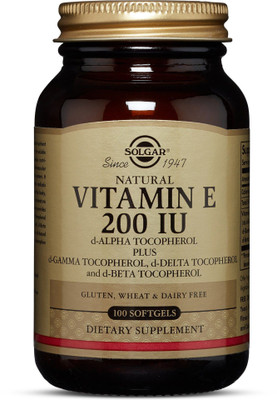 

Solgar Natural Vitamin E 200 IU d-Alpha Tocopherol & Mixed Tocopherols 100 Softgels(100 No)