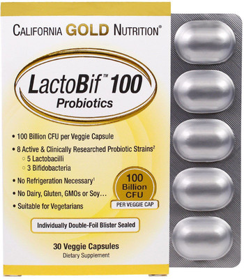 

California Gold Nutrition LactoBif Probiotics 100 Billion CFU 30 Veggie Caps(30 No)