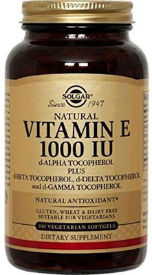 

Solgar Natural Vitamin E 1000 IU d-Alpha Tocopherol & Mixed Tocopherols 100 Softgels(100 No)
