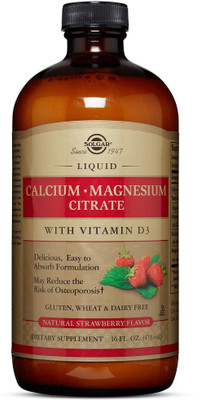 

Solgar Calcium Magnesium Citrate Liquid with Vitamin D3 Natural Strawberry - 16 fl oz(474 ml)