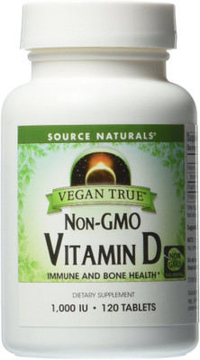 

Source Naturals Vegan True' Non-GMO Vitamin D - 1000 IU - 120 Tablets(120 No)